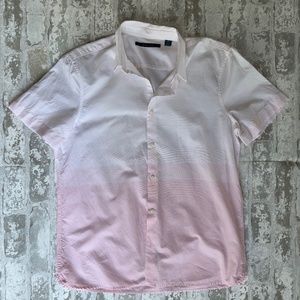 Perry Ellis Variegated Gradient Button Down Shirt White/Pink